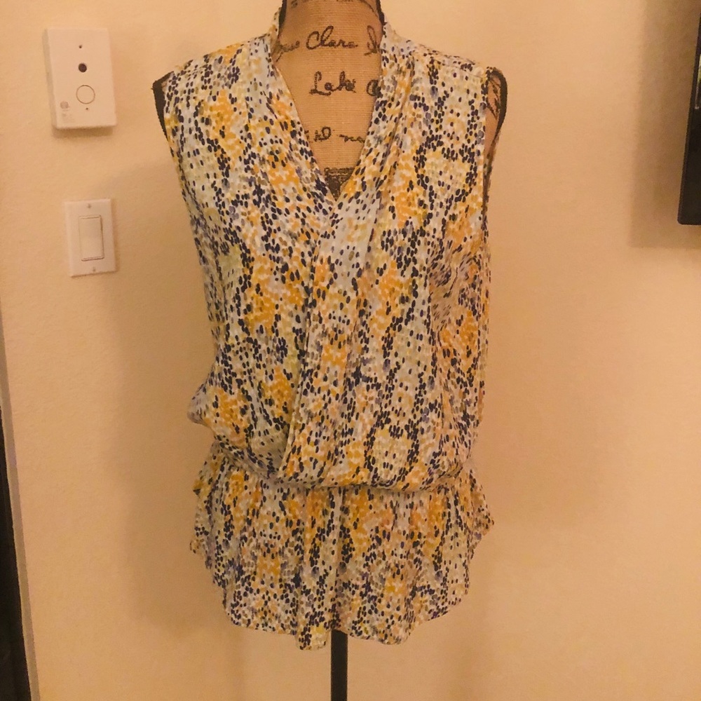 Blue and Yellow Blouse